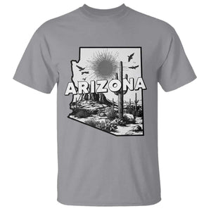 Arizona Cactus Vintage State Map Desert Gift T Shirt TS12 Sport Gray Print Your Wear