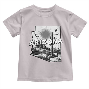 Arizona Cactus Vintage State Map Desert Gift Toddler T Shirt TS12 Ice Gray Print Your Wear