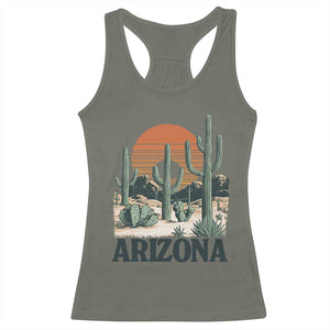 Arizona Desert Sunset Racerback Tank Top Vintage Cactus Grand Canyon State Gift TS12 Military Green Print Your Wear
