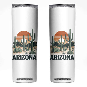 Arizona Desert Sunset Skinny Tumbler Vintage Cactus Grand Canyon State Gift TS12 White Print Your Wear