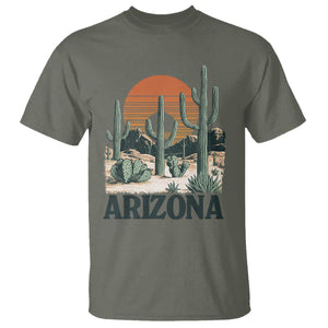 Arizona Desert Sunset T Shirt Vintage Cactus Grand Canyon State Gift TS12 Military Green Print Your Wear