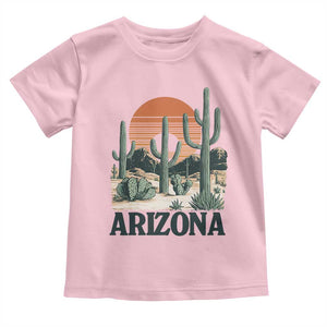 Arizona Desert Sunset Toddler T Shirt Vintage Cactus Grand Canyon State Gift TS12 Light Pink Print Your Wear
