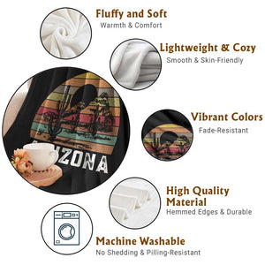 Arizona Throw Blanket Retro Desert Landscape Cactus Lover Gift TS12 Print Your Wear