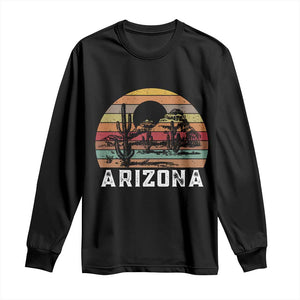 Arizona Long Sleeve Shirt Retro Desert Landscape Cactus Lover Gift TS12 Black Print Your Wear