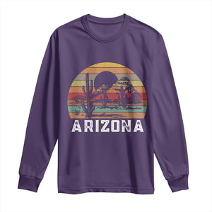 Arizona Long Sleeve Shirt Retro Desert Landscape Cactus Lover Gift TS12 Purple Print Your Wear