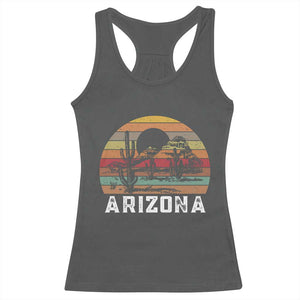 Arizona Racerback Tank Top Retro Desert Landscape Cactus Lover Gift TS12 Dark Heather Print Your Wear