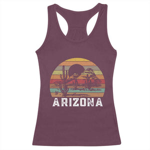 Arizona Racerback Tank Top Retro Desert Landscape Cactus Lover Gift TS12 Maroon Print Your Wear