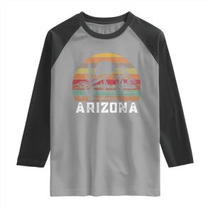 Arizona Raglan Shirt Retro Desert Landscape Cactus Lover Gift TS12 Sport Gray Black Print Your Wear