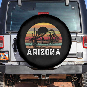 Arizona Spare Tire Cover Retro Desert Landscape Cactus Lover Gift TS12 No hole Black Print Your Wear