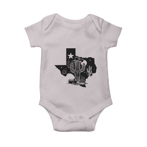 Western Pride Gift Baby Onesie Cactus Texas Map With Cowboy Hat TS12 Ice Gray Print Your Wear