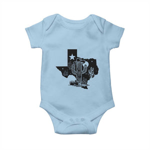 Western Pride Gift Baby Onesie Cactus Texas Map With Cowboy Hat TS12 Light Blue Print Your Wear