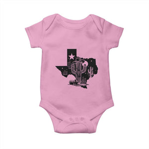 Western Pride Gift Baby Onesie Cactus Texas Map With Cowboy Hat TS12 Light Pink Print Your Wear