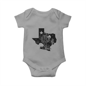 Western Pride Gift Baby Onesie Cactus Texas Map With Cowboy Hat TS12 Sport Gray Print Your Wear