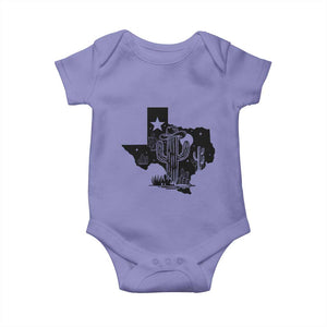 Western Pride Gift Baby Onesie Cactus Texas Map With Cowboy Hat TS12 Violet Print Your Wear