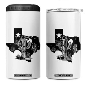 Western Pride Gift 4 in 1 Can Cooler Tumbler Cactus Texas Map With Cowboy Hat TS12 One Size: 16 oz White Print Your Wear