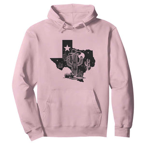 Western Pride Gift Hoodie Cactus Texas Map With Cowboy Hat TS12 Light Pink Print Your Wear