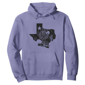 Western Pride Gift Hoodie Cactus Texas Map With Cowboy Hat TS12 Violet Print Your Wear