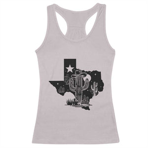 Western Pride Gift Racerback Tank Top Cactus Texas Map With Cowboy Hat TS12 Ice Gray Print Your Wear