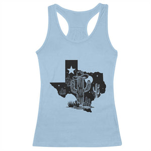 Western Pride Gift Racerback Tank Top Cactus Texas Map With Cowboy Hat TS12 Light Blue Print Your Wear