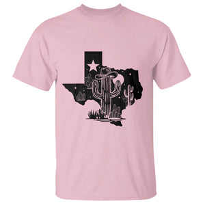 Western Pride Gift T Shirt Cactus Texas Map With Cowboy Hat TS12 Light Pink Print Your Wear