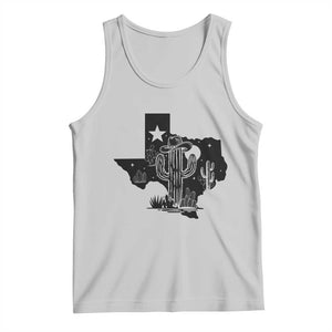 Western Pride Gift Tank Top Cactus Texas Map With Cowboy Hat TS12 Ash Print Your Wear