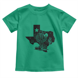 Western Pride Gift Toddler T Shirt Cactus Texas Map With Cowboy Hat TS12 Irish Green Print Your Wear