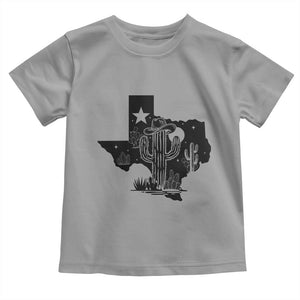 Western Pride Gift Toddler T Shirt Cactus Texas Map With Cowboy Hat TS12 Sport Gray Print Your Wear