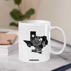 Western Pride Gift Coffee Mug Cactus Texas Map With Cowboy Hat TS12 Print Your Wear