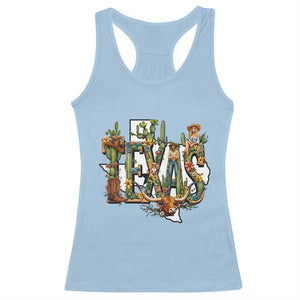 Texas Cowboy And Cowgirl Racerback Tank Top Vintage Cactus Gift Idea TS12 Light Blue Print Your Wear