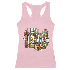 Texas Cowboy And Cowgirl Racerback Tank Top Vintage Cactus Gift Idea TS12 Light Pink Print Your Wear