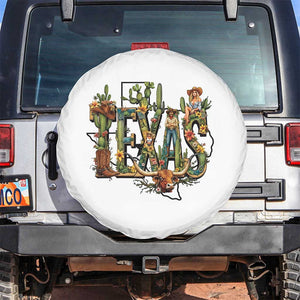 Texas Cowboy And Cowgirl Spare Tire Cover Vintage Cactus Gift Idea TS12 No hole White Print Your Wear