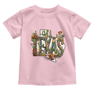 Texas Cowboy And Cowgirl Toddler T Shirt Vintage Cactus Gift Idea TS12 Light Pink Print Your Wear