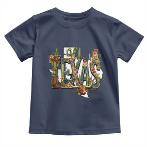 Texas Cowboy And Cowgirl Toddler T Shirt Vintage Cactus Gift Idea TS12 Navy Print Your Wear