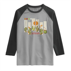Succulent Plant Lover Gift Raglan Shirt Cactus Crew TS12 Sport Gray Black Print Your Wear