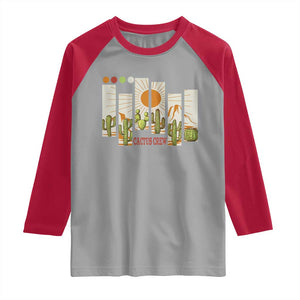 Succulent Plant Lover Gift Raglan Shirt Cactus Crew TS12 Sport Gray Red Print Your Wear