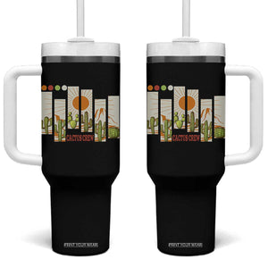 Succulent Plant Lover Gift Tumbler With Handle Cactus Crew TS12 One Size: 40 oz Black Print Your Wear