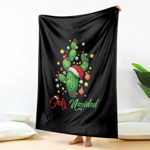 Feliz Navidad Cactus Throw Blanket Funny Spanish Christmas Gift TS12 Print Your Wear