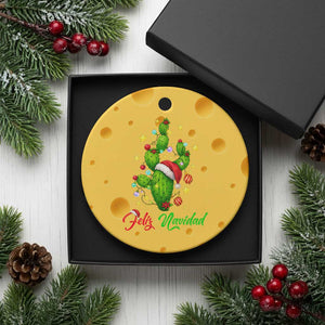 Feliz Navidad Cactus Ceramic Ornament Funny Spanish Xmas Gift TS12 1pc Yellow Cheese Print Your Wear