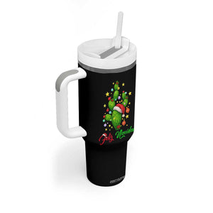 Feliz Navidad Cactus Tumbler With Handle Funny Spanish Christmas Gift TS12 Print Your Wear