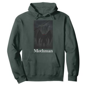 Mothman Hoodie Folklore Cryptid Gift Silver Bridge West Virginia TS12 Dark Forest Green Print Your Wear