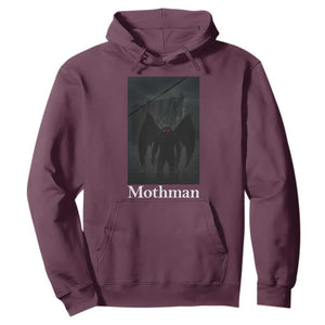 Mothman Hoodie Folklore Cryptid Gift Silver Bridge West Virginia TS12 Maroon Print Your Wear