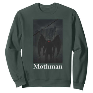 Mothman Sweatshirt Folklore Cryptid Gift Silver Bridge West Virginia TS12 Dark Forest Green Print Your Wear