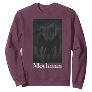 Mothman Sweatshirt Folklore Cryptid Gift Silver Bridge West Virginia TS12 Maroon Print Your Wear