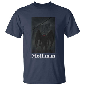 Mothman T Shirt Folklore Cryptid Gift Silver Bridge West Virginia TS12 Navy Print Your Wear