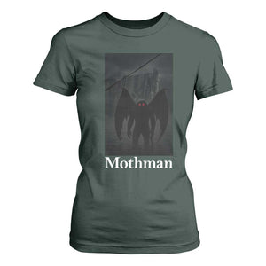 Mothman T Shirt For Women Folklore Cryptid Gift Silver Bridge West Virginia TS12 Dark Forest Green Print Your Wear