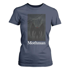 Mothman T Shirt For Women Folklore Cryptid Gift Silver Bridge West Virginia TS12 Navy Print Your Wear