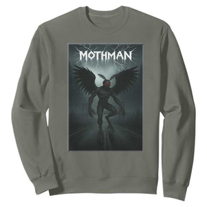 Mothman Sweatshirt Folklore Gothic Horror Cryptid Gift TS12 Military Green Print Your Wear