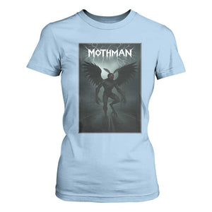 Mothman T Shirt For Women Folklore Gothic Horror Cryptid Gift TS12 Light Blue Print Your Wear
