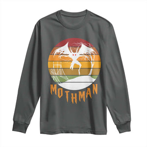 Mothman Long Sleeve Shirt Retro Vintage Cryptid Gothic Horror Gift TS12 Dark Heather Print Your Wear