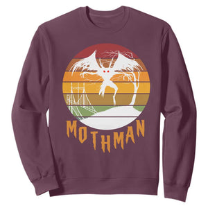 Mothman Sweatshirt Retro Vintage Cryptid Gothic Horror Gift TS12 Maroon Print Your Wear